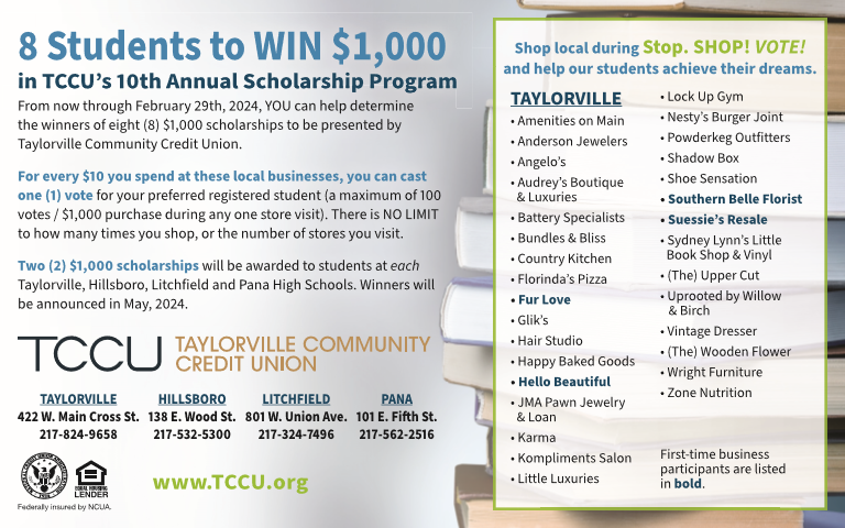 Taylorville Business Scholarship ad 23-24